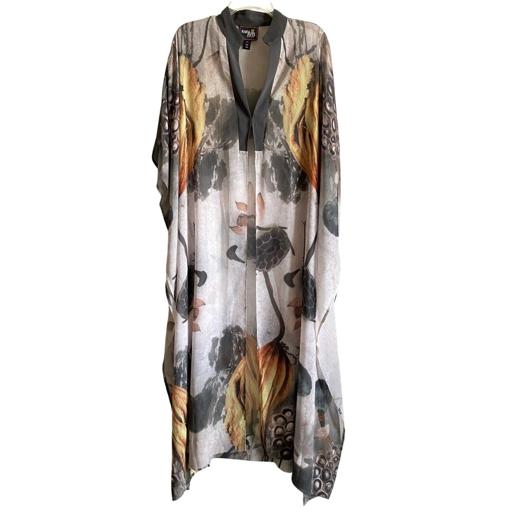 Rara Avis Iris Apfel Sheer Lotus Pod Botanical Duster Kimono M/L